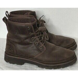 UGG HARKLAND Boot WATERPROOF GRIZZLY LEATHER US Brown Men’s Size 7 Vibrant Lugg
